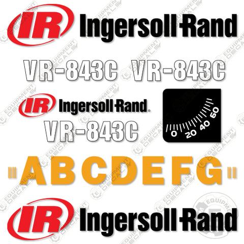 Fits Ingersoll Rand VR-843C Decal Kit Telehandler Forklift