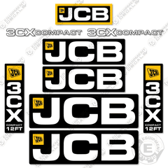 Fits JCB 3CX 12FT Compact Decal Kit Backhoe