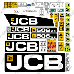 Fits JCB 506-36 (Style 1) Decal Kit Telehandler