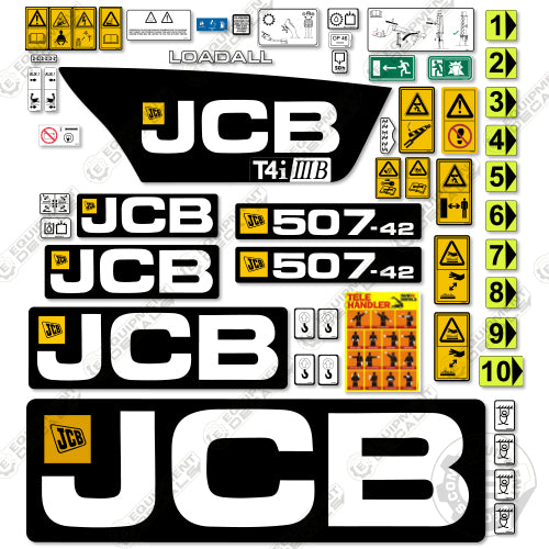 Fits JCB 507-42 Decal Kit (T4i IIIB) Telehandler