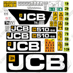 Fits JCB 510-56 (T4i IIIB) Decal Kit Telehandler - Matte Finish