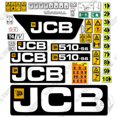 Fits JCB 510-56 Decal Kit Telehandler (Matte Finish)