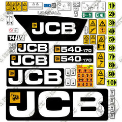 Fits JCB 540-170 (Tier 4) Decal Kit Telehandler