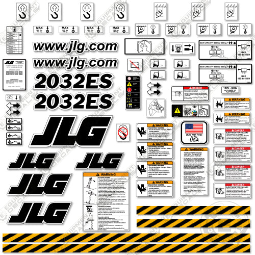Fits JLG 2032ES Decal Kit Scissor Lift Equipment Decals
