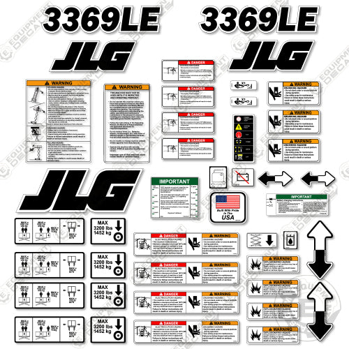 Fits JLG 3369LE Decal Kit Scissor Lift