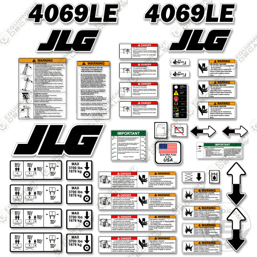 Fits JLG 4069LE Decal Kit Scissor Lift Equipment Decals