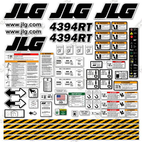 Fits JLG 4394RT Decal Kit Scissor Lift