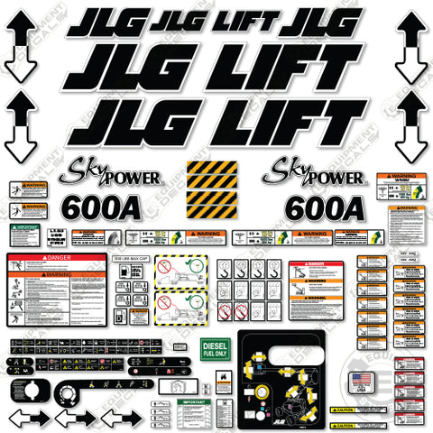 Fits JLG 600A Decal Kit Boom Lift