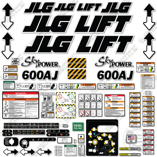 Fits JLG 600AJ Decal Kit Boom Lift
