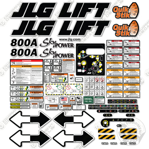 Fits JLG 800A Decal Kit Boom Lift