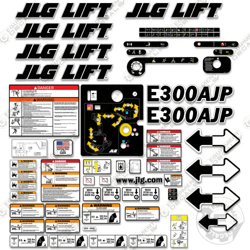 Fits JLG E300AJP Decal Kit Electric Boom Lift