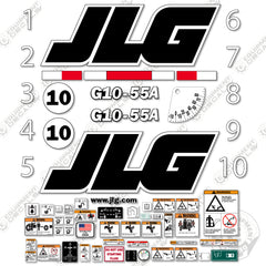 Fits JLG G10-55A Decal Kit Telehandler