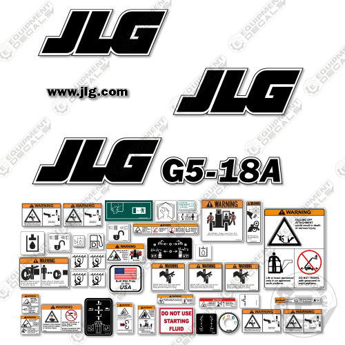JLG 8042 Telehandler (Legacy Series) Decal Kit – Warning Stickers & Graphics