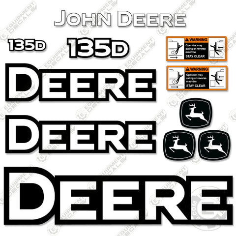 Fits John Deere 135D Decal Kit Excavator