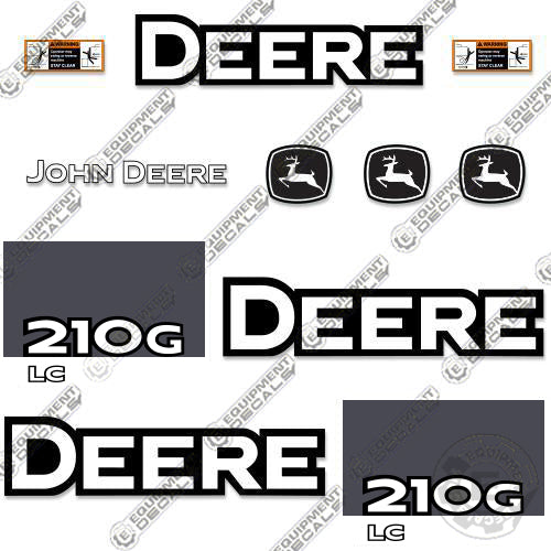 Fits John Deere 210 G LC Excavator Decal Kit