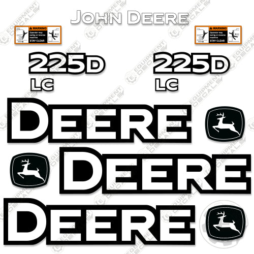 Fits John Deere 225D LC Excavator Decal Kit
