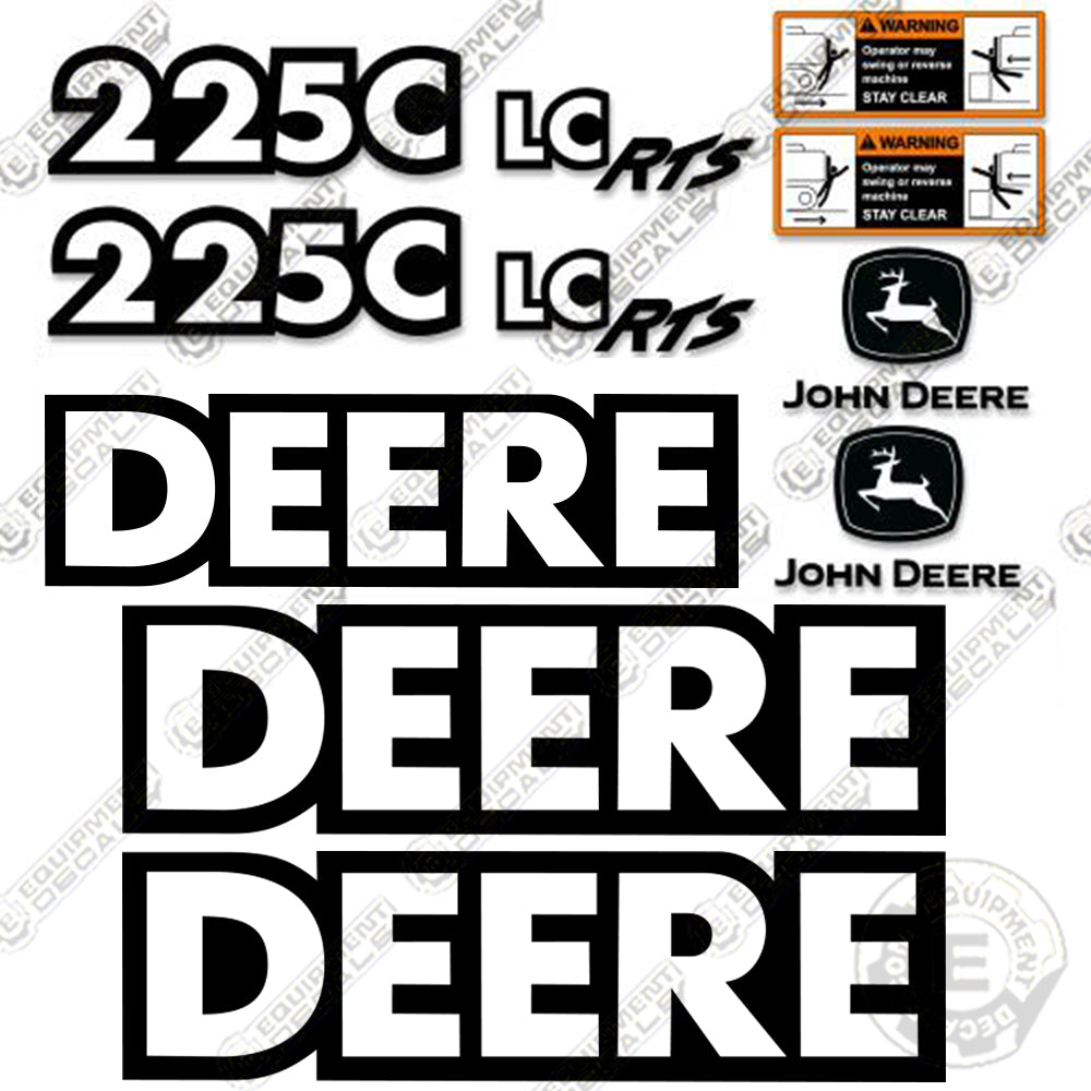 Fits John Deere 225C LC RTS Excavator Decal Kit