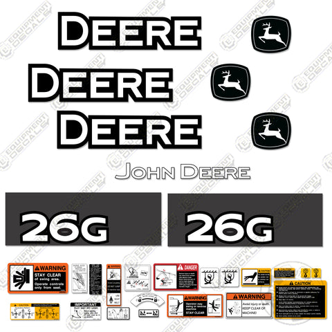 Fits John Deere 26G Excavator Decal Kit