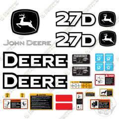 Fits John Deere 27D Excavator Decal Kit (With Exterior Warnings)