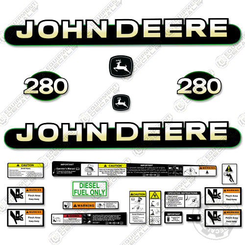 Fits John Deere 280 Skid Steer Decal Kit