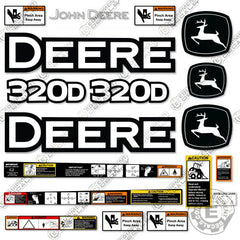 Fits John Deere 320D Decal Kit Skid Steer - Warning Stickers