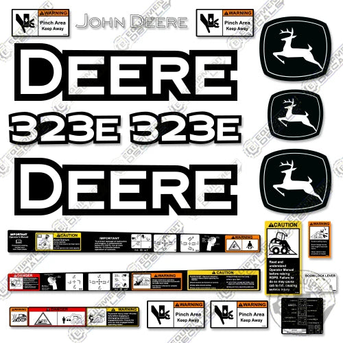 Fits John Deere 323E Decal Kit - Safety Stickers