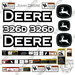 Fits John Deere 326 D Skid Steer Decals - Warning Decal Kit