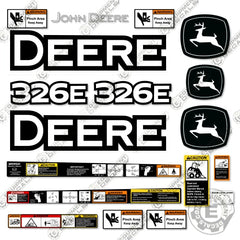 Fits John Deere 326 E Skid Steer Decals - Warning Decal Kit