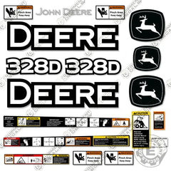 Fits John Deere 328D Decal Kit Skid Steer - Warning Stickers