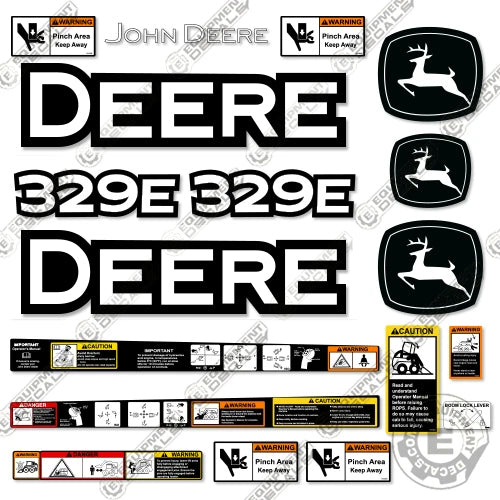 Fits John Deere 329E Skid Steer Decal Kit