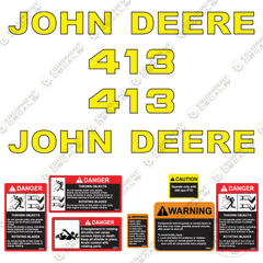 Fits John Deere 413 Decal Kit Rotary Cutter