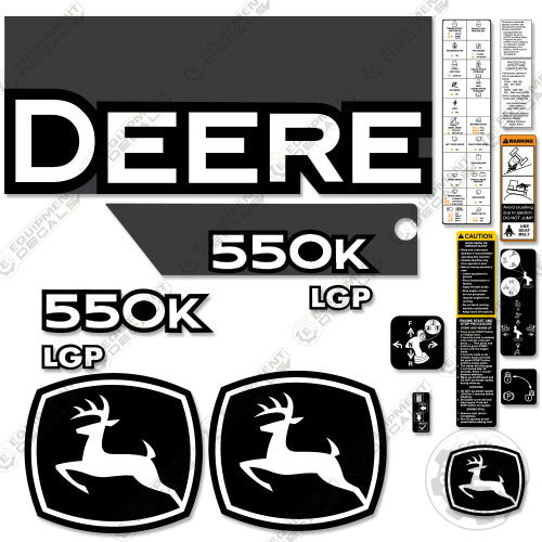 Fits John Deere 550K Decal kit Dozer Crawler (New Style)