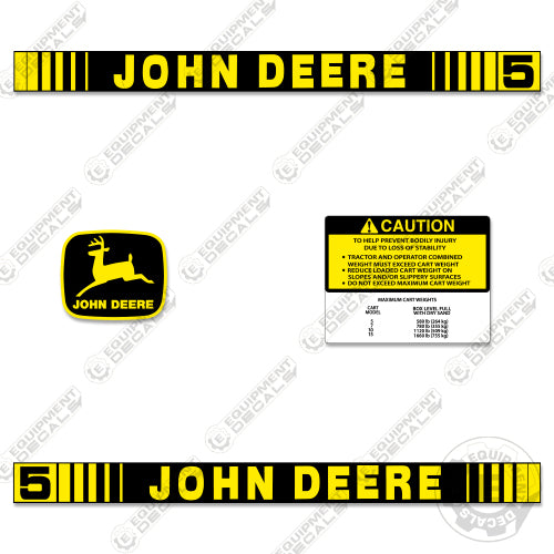 Fits John Deere 5 Decal Kit Lawn Cart