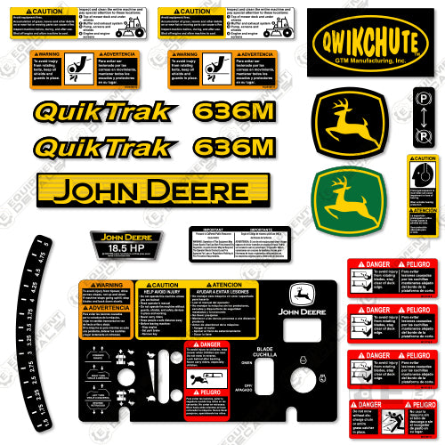 Fits John Deere 636M Decal Kit Riding Mower