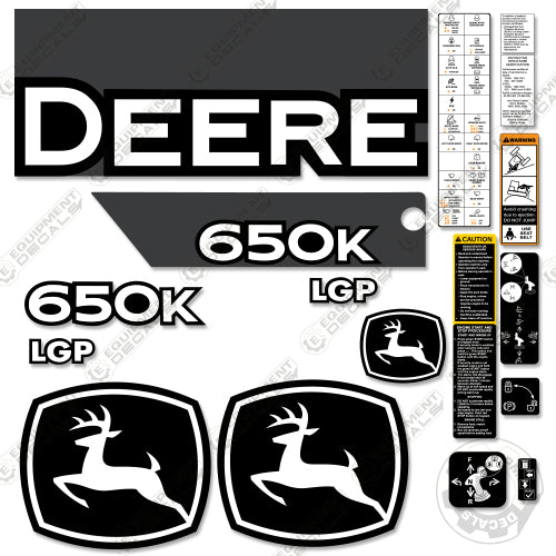 Fits John Deere 650K Dozer Crawler Decal Kit (New Style)