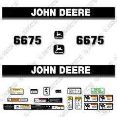 Fits John Deere 6675 Decal Kit Skid Steer