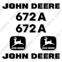 Fits John Deere 672A Motor Grader Decal Kit - Scraper