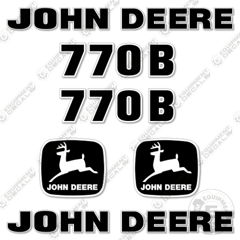 Fits John Deere 770B Motor Grader Decal Kit - Scraper
