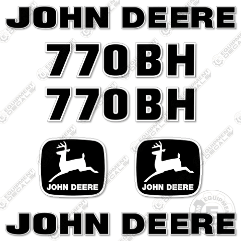 Fits John Deere 770BH Motor Grader Decal Kit - Scraper