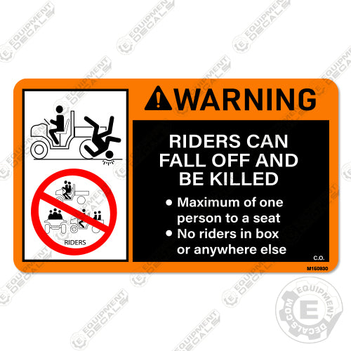 Fits John Deere Gator Warning Decal M150930