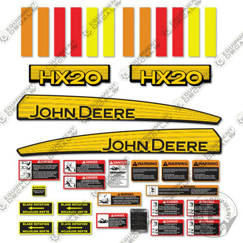 Fits John Deere HX20 Decal Kit Rotary Cutter