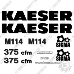 Fits Kaeser M114 Decal Kit Compressor
