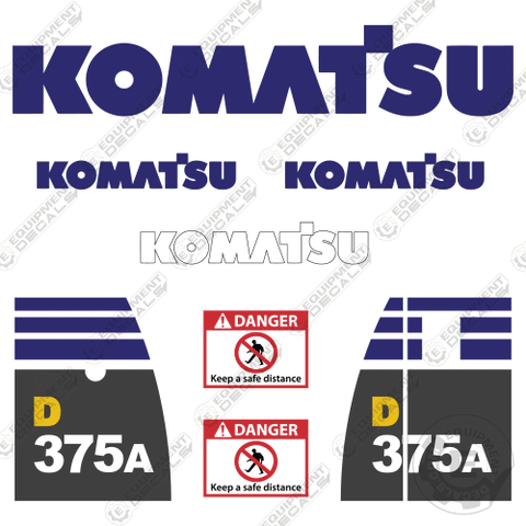 Fits Komatsu D375 A Decal Kit Dozer