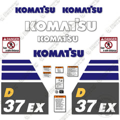 Fits Komatsu D37EX-23 Decal Kit Dozer (Also Fits 24 series)