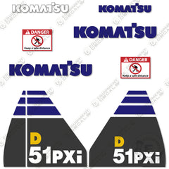 Fits Komatsu D51PXI-22 Decal Kit Dozer