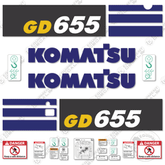 Fits Komatsu GD655-6 Decal Kit Motor Grader