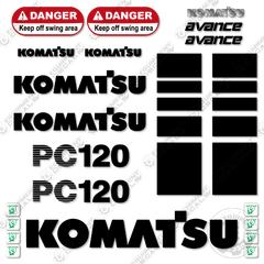 Fits Komatsu PC120LC-6 Decal Kit Excavator