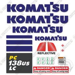 Fits Komatsu PC 138 USLC-11 Decal Kit Excavator