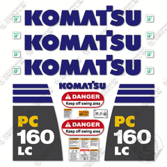 Fits Komatsu PC160LC-8 Decal Kit Excavator