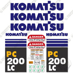 Fits Komatsu PC200LC-7 Decal Kit Excavator
